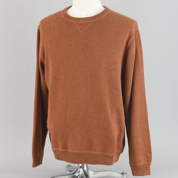 Eddie Bauer Orange Crewneck Cotton Sweater Men's Large - Picture 4 of 9